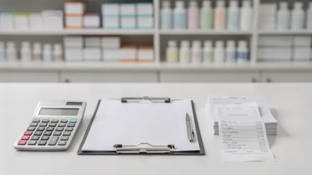 Apotheken-Thema mit Formularen, Calculator und Rezeptbeleg zur Zuzahlungsbefreiung