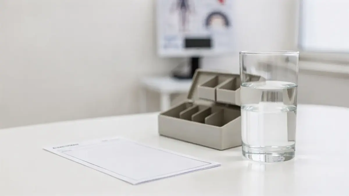 Medikamente gegen Schwindelanfälle auf einem Tisch in der Apotheke als Symbol für rezeptpflichtige Behandlung