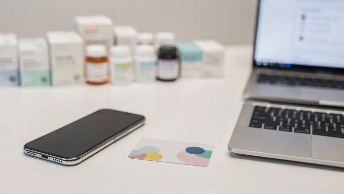 Identitätsprüfung bei Versandapotheke für rezeptpflichtige Bestellungen mit Ausweis, Smartphone und Paket